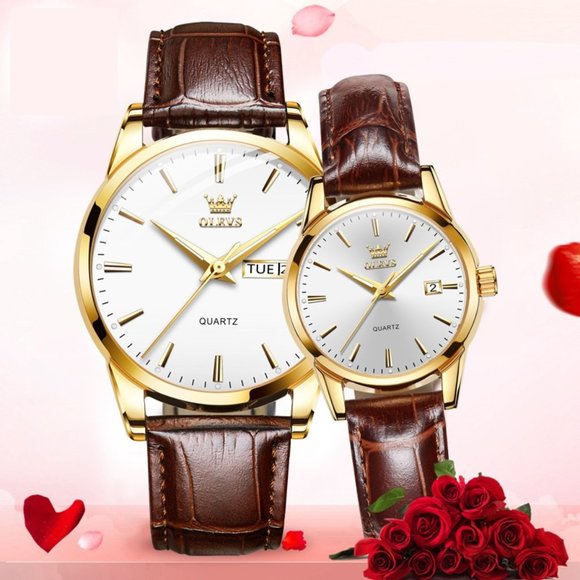 8-4 - Men's Watches Leather Band White Case Waterproof Luminous - Picture 3 of 6